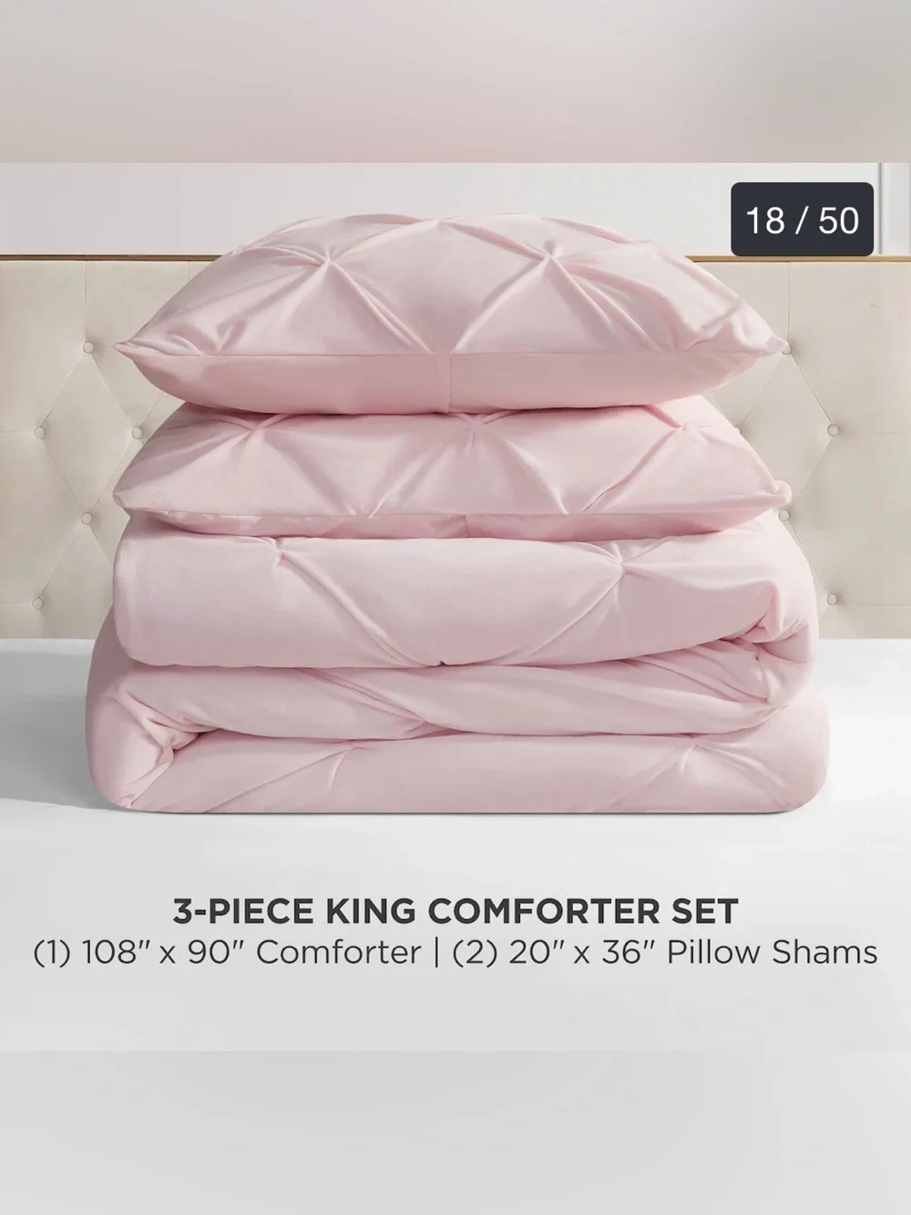 Juicy Couture Kiss Pleat Micromink Plush Comforter Sets - Pale Pink - King